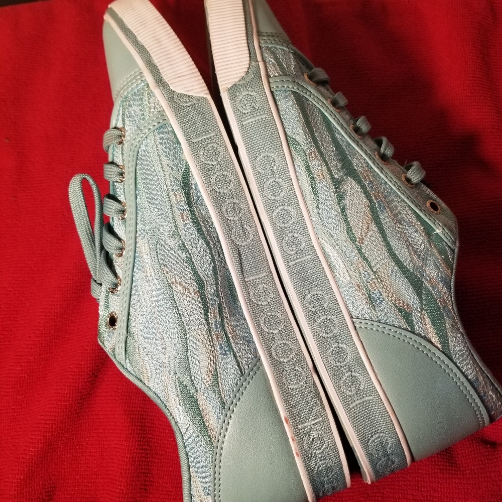 COOGI CWF017 sky blue knit casual sneakers - Picture 5 of 8